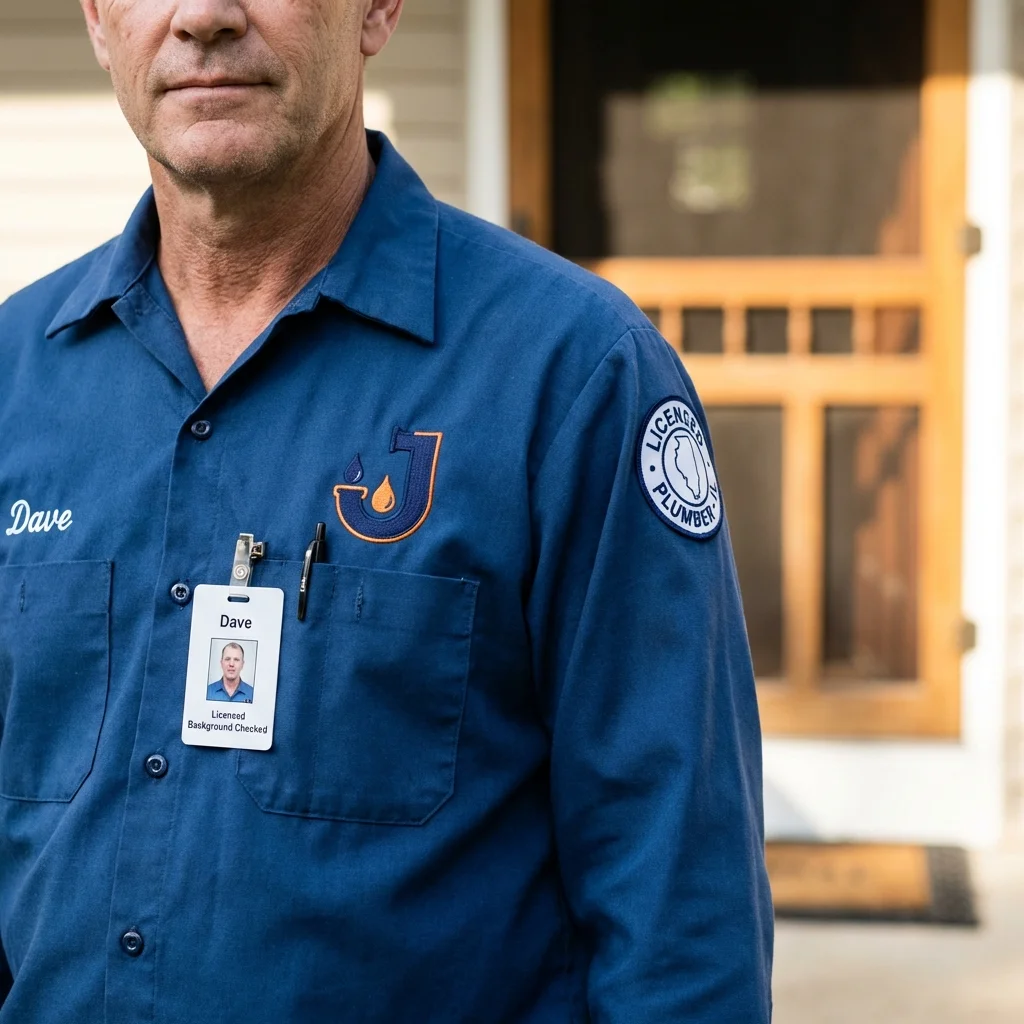 Licensed plumber showing ID badge in Central City, NE